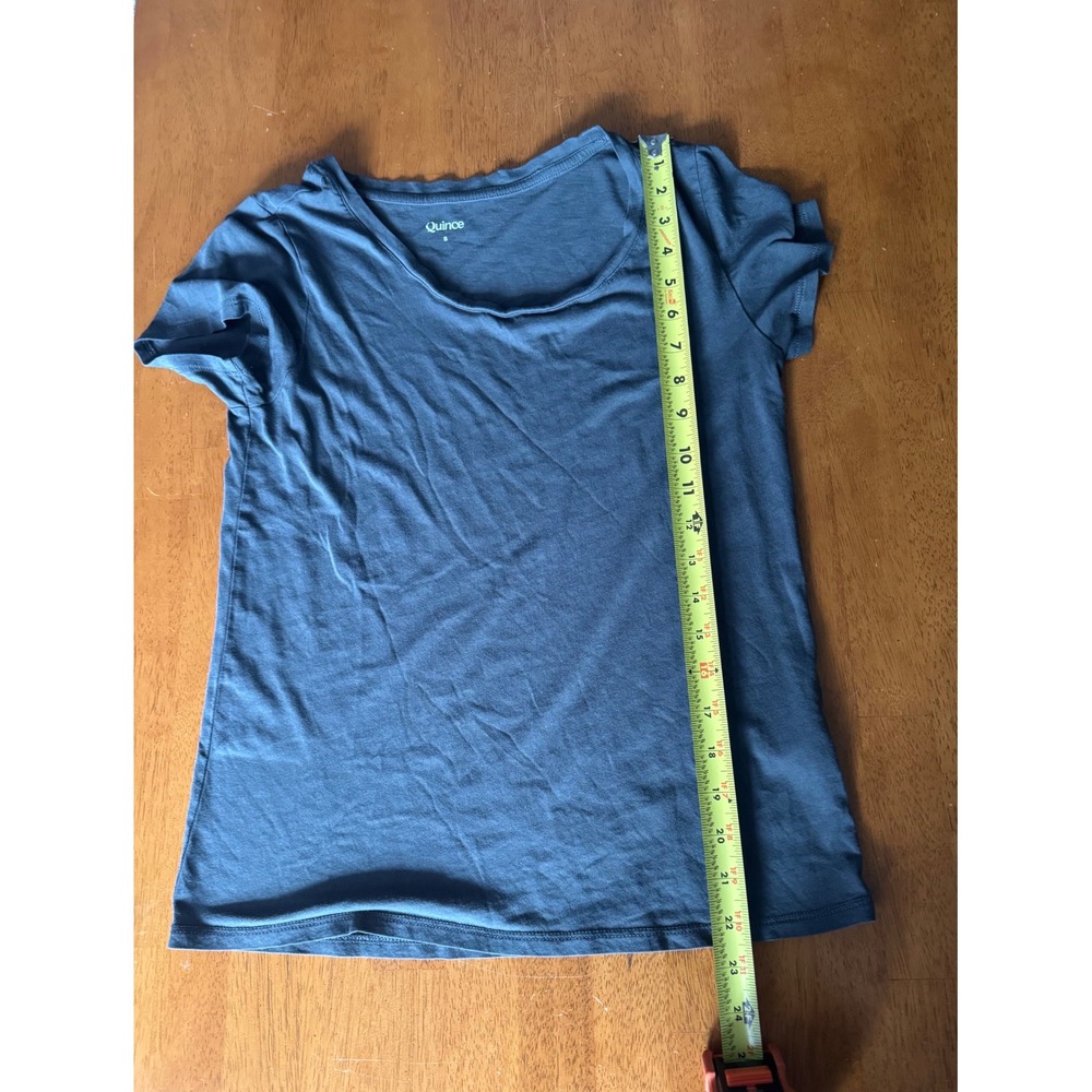 Quince Women's Cotton Modal Scoop Neck Short Sleeve Tee Charcoal Grey Size Small - Picture 7 of 8